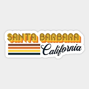 Santa Barbara California Retro-Style Sticker